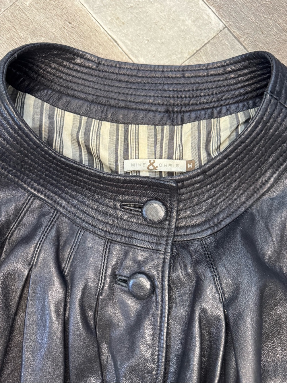 Mike & Chris Black Short-Sleeve Leather Jacket 90’s Y2K Gilmore girls - Picture 5 of 9